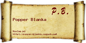 Popper Blanka névjegykártya